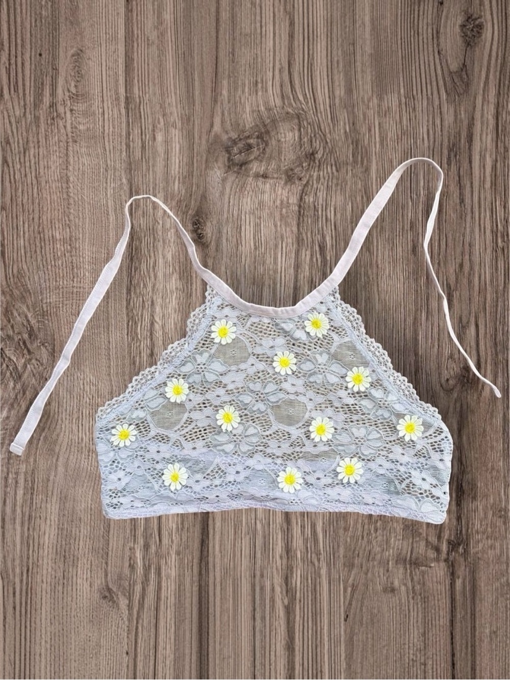 Hot Topic Lavender Daisy Lace Halter Bralette Small / Medium